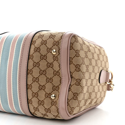 Gucci Monogram Vintage Web Medium Boston Pink Blue 10 of 10