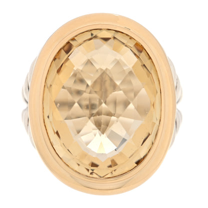 David Yurman Sterling Silver 18K Yellow Gold Champagne Citrine 21mm Oval Albion Statement Ring 57 8 1 of 4