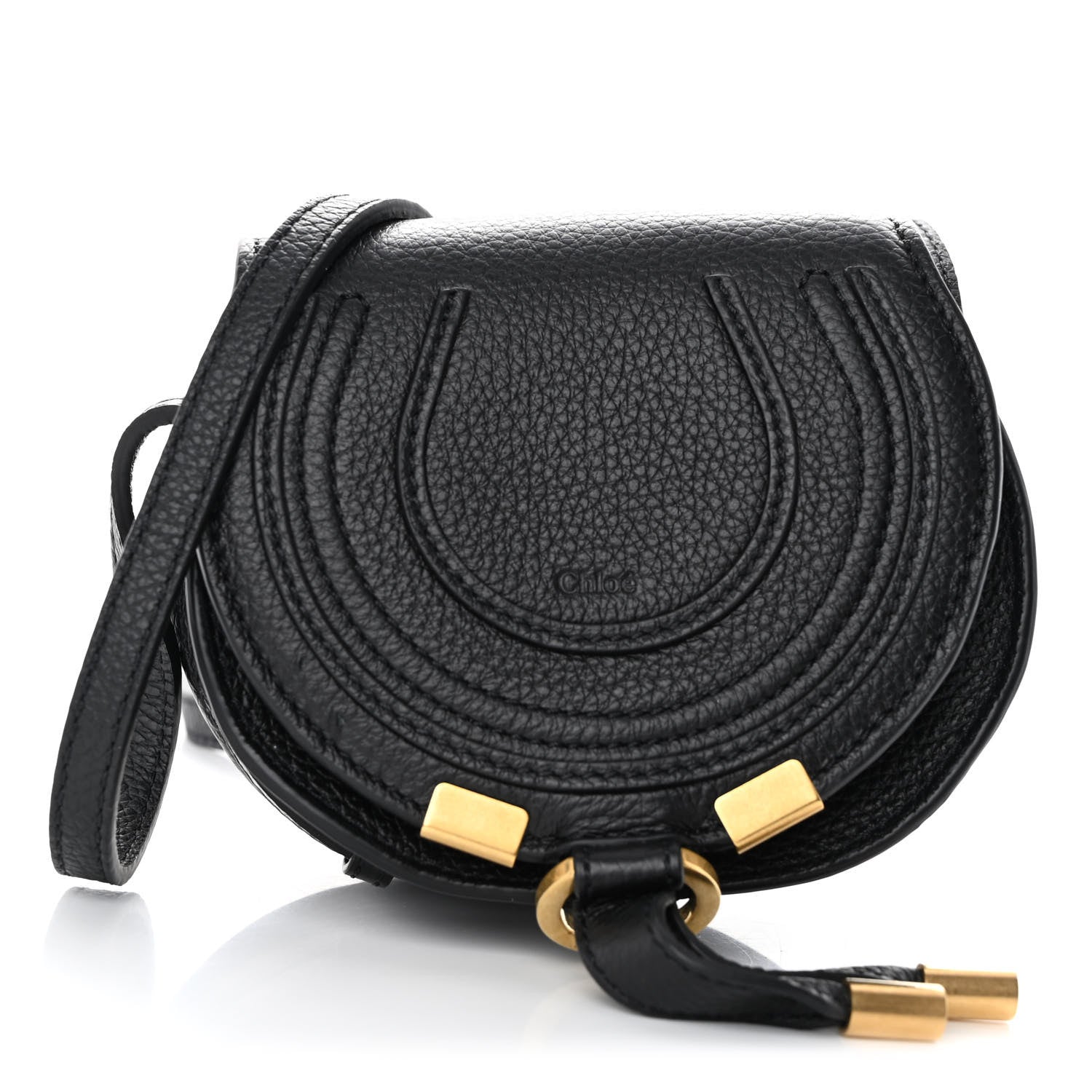 Chloe Calfskin Nano Marcie Saddle Bag Black 1 of 11