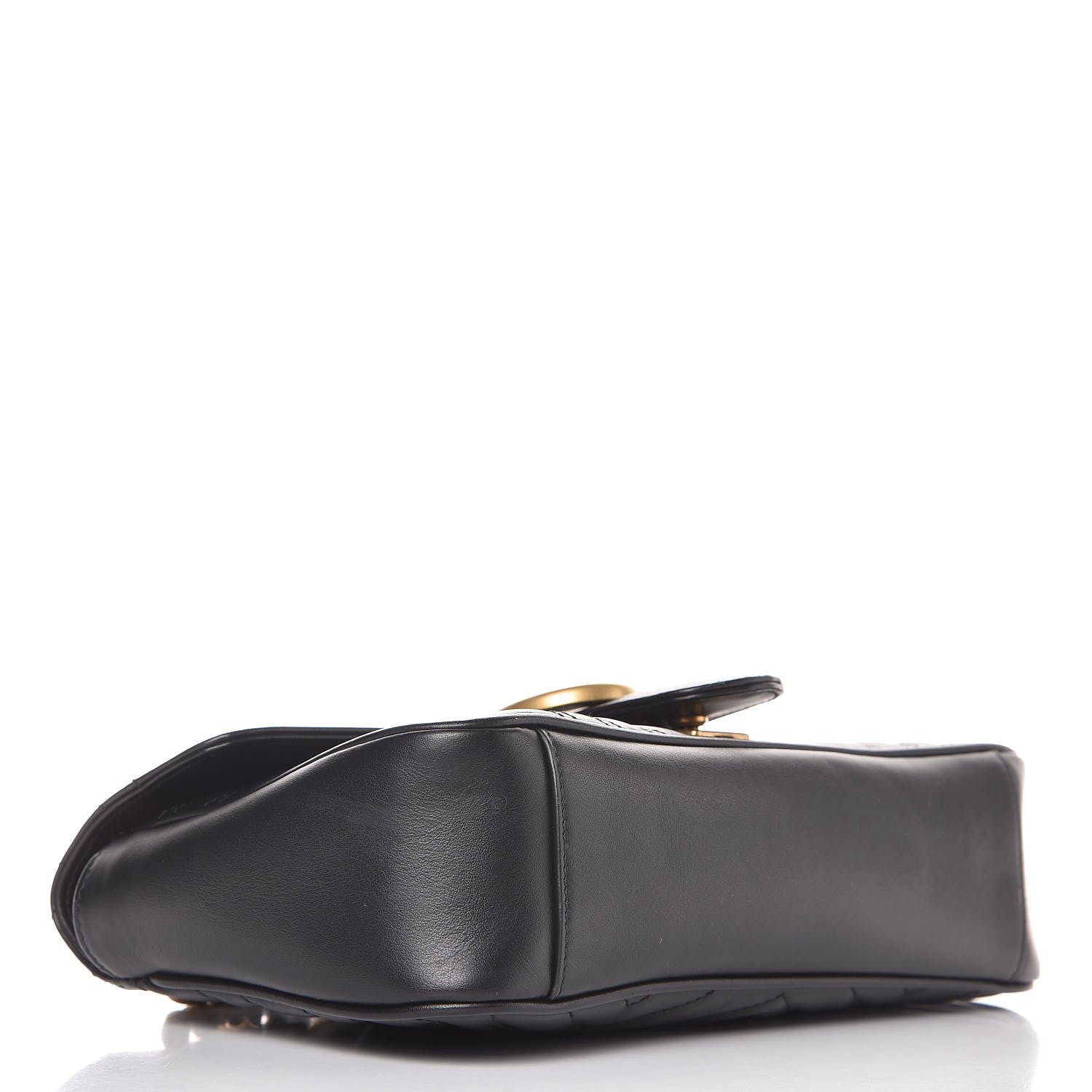 Gucci Calfskin Matelasse Small GG Marmont Shoulder Bag Black 4 of 9