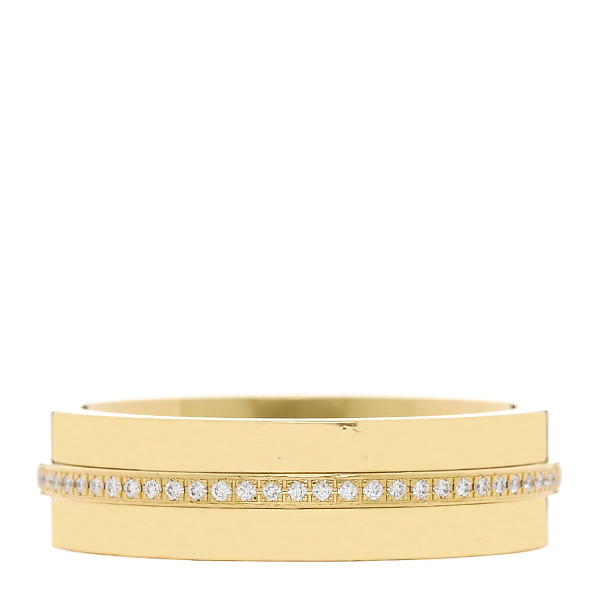 Tiffany 18K Yellow Gold Diamond Wide T Two Ring 54 7 3 of 6