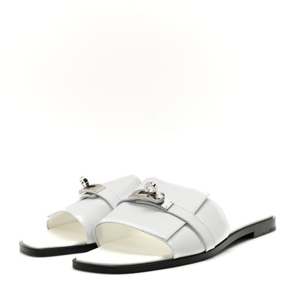 Hermes Calfskin Giulia Sandals 39 White 4 of 8