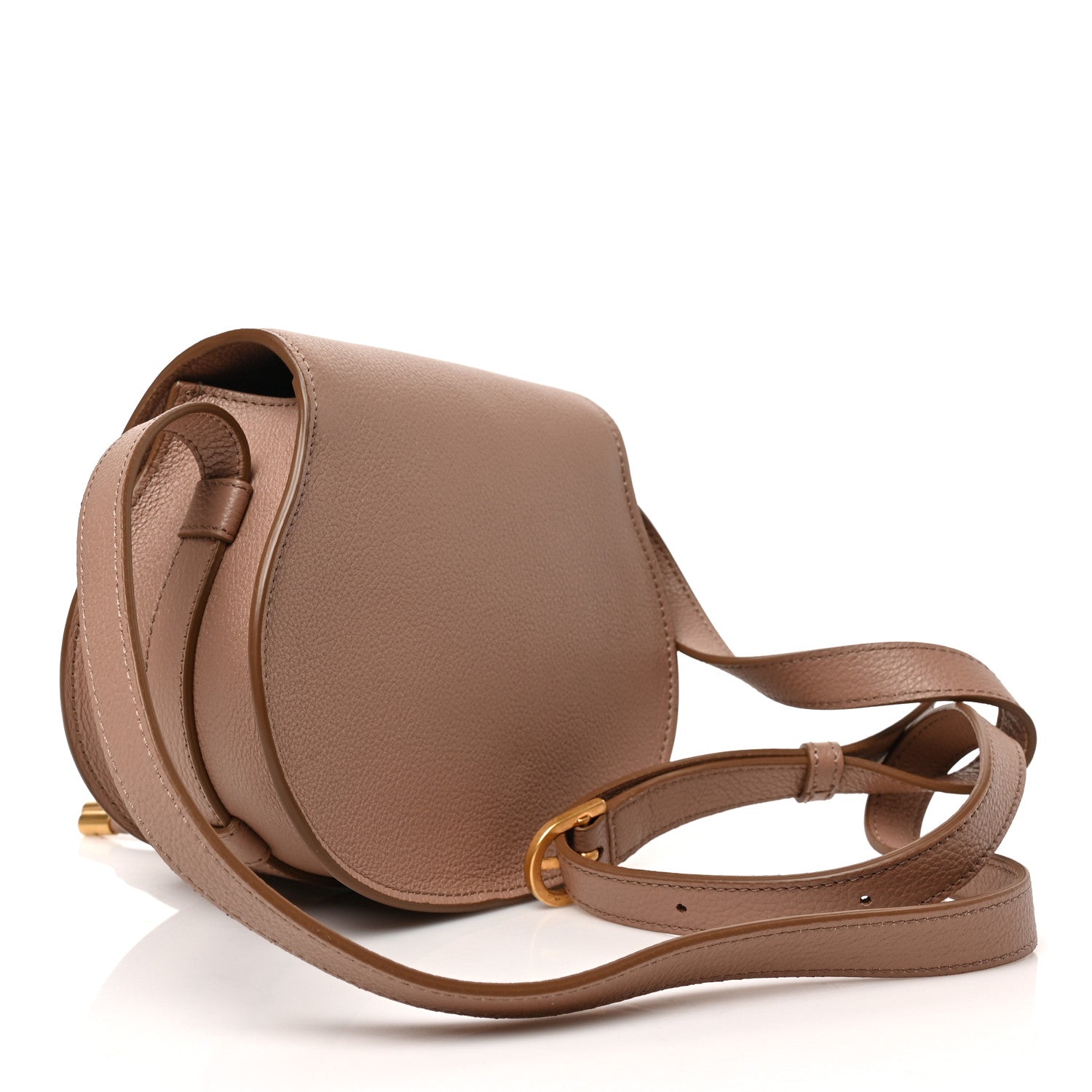 Chloe Grained Calfskin Small Marcie Saddle Bag Wood Rose 3 of 8