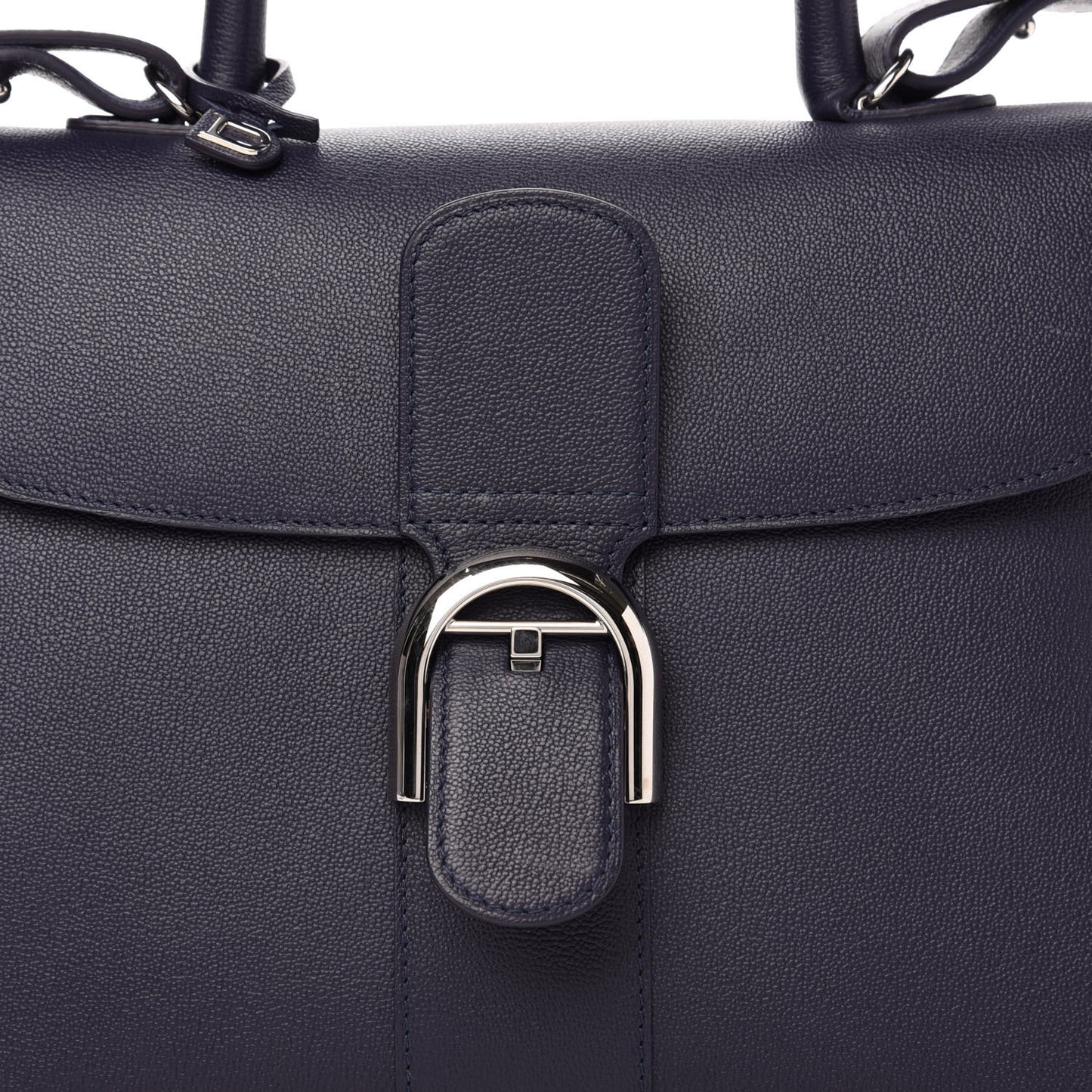 Grained Calfskin Brillant MM Satchel Navy