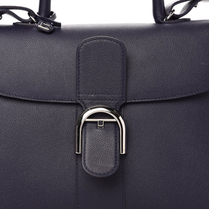 Delvaux Grained Calfskin Brillant MM Satchel Navy 12 of 12