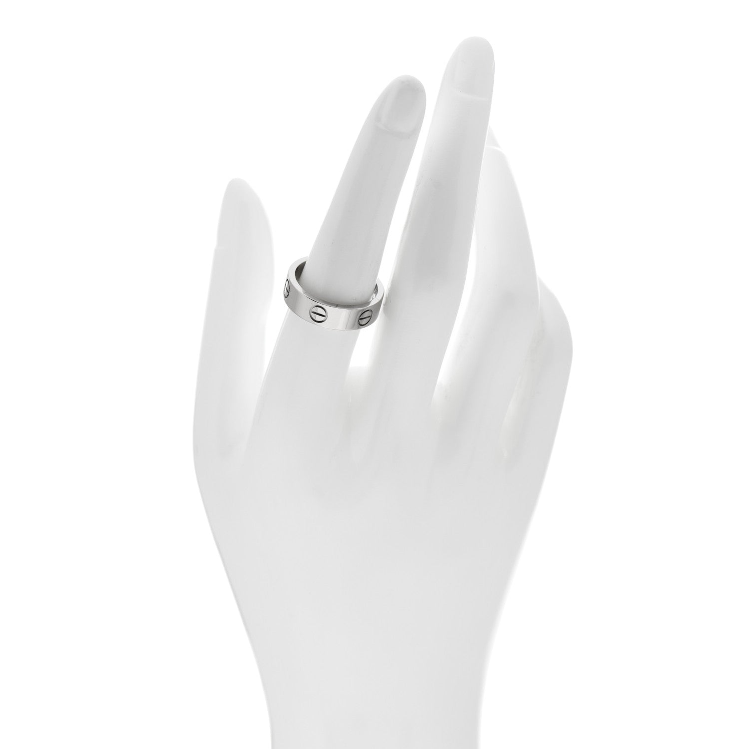 Cartier 18K White Gold 5.5mm LOVE Ring 56 7.5 2 of 6