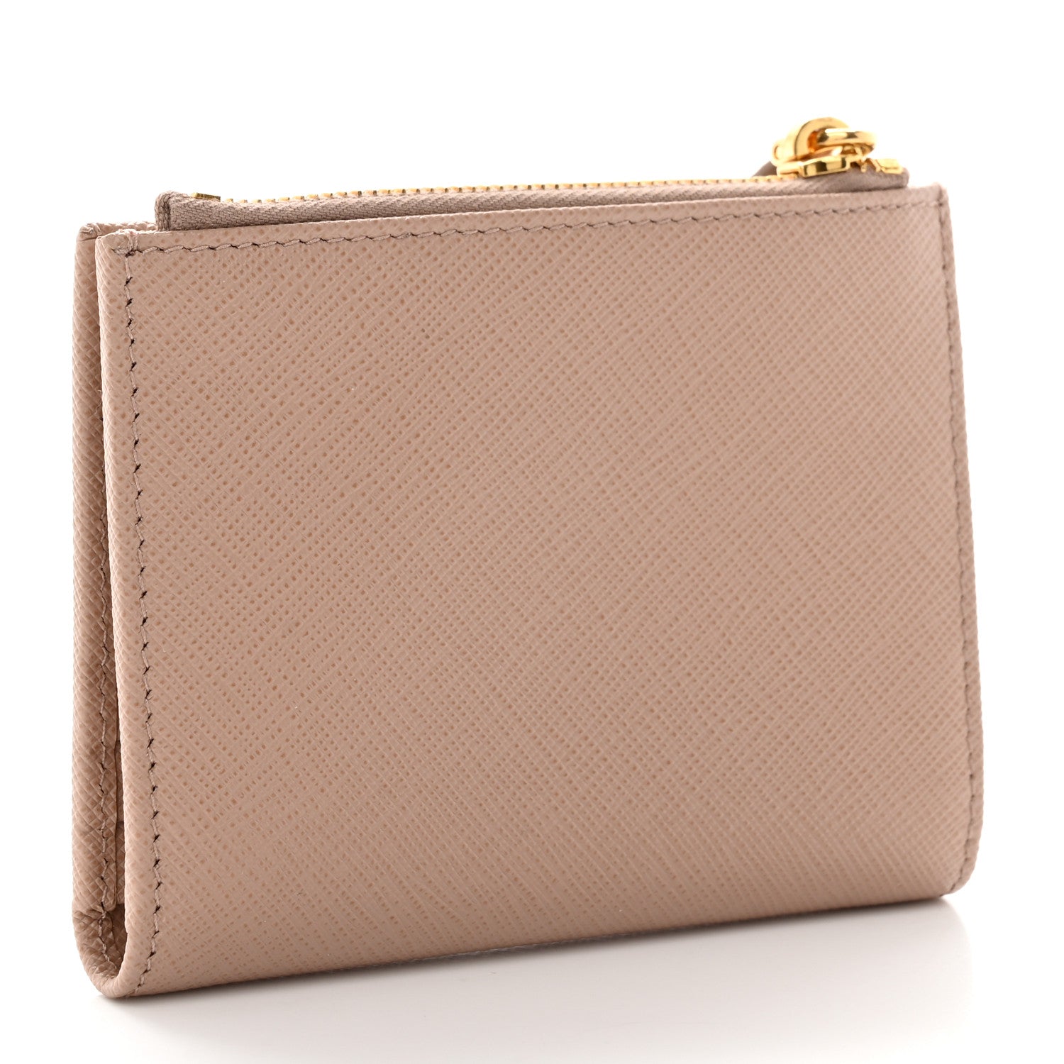 Prada Saffiano Metal Bi-Fold Zip Wallet Cammeo 3 of 7