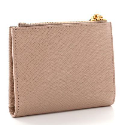 Prada Saffiano Metal Bi-Fold Zip Wallet Cammeo 3 of 7