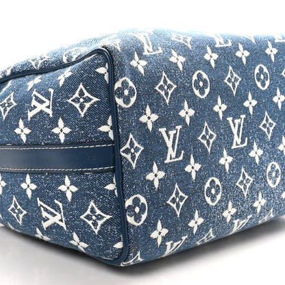 Louis Vuitton Monogram Jacquard Denim Speedy Bandouliere 25 Bleu 8 of 9