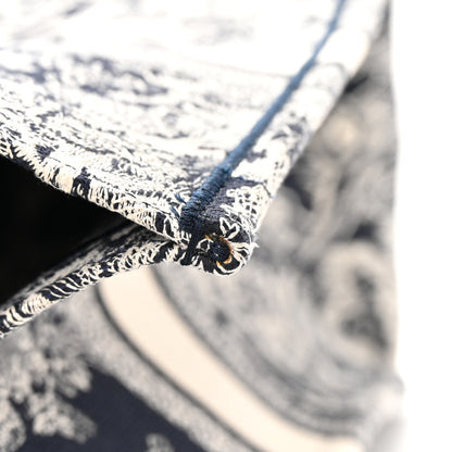 Christian Dior Canvas Embroidered Large Dioriviera Toile De Jouy Reverse Book Tote Blue 11 of 15