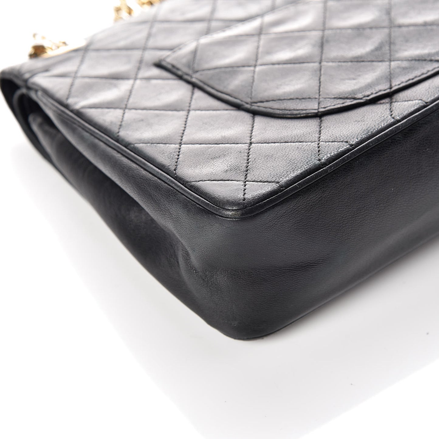Lambskin Quilted Medium Double Flap Bijoux Chain Black