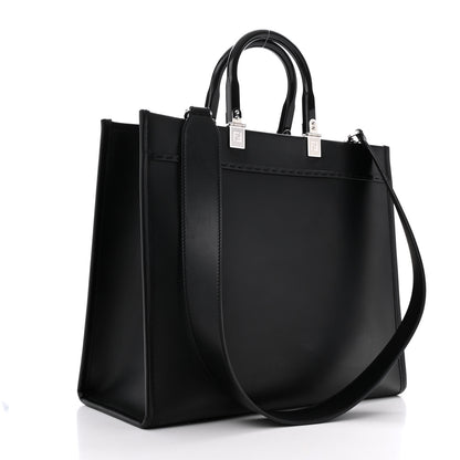 Fendi Vitello King Plexiglass Medium Fendi Sunshine Shopper Tote Black White 3 of 12