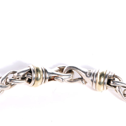 David Yurman Sterling Silver 14K Yellow Gold 6mm Wheat Chain Bracelet 3 of 4