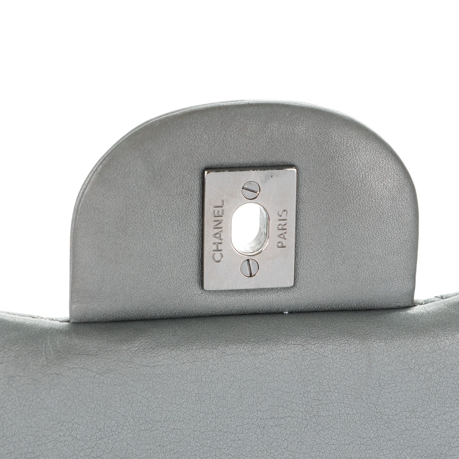 Chanel Metallic Lambskin Quilted Jumbo Double Flap Silver 6 of 9