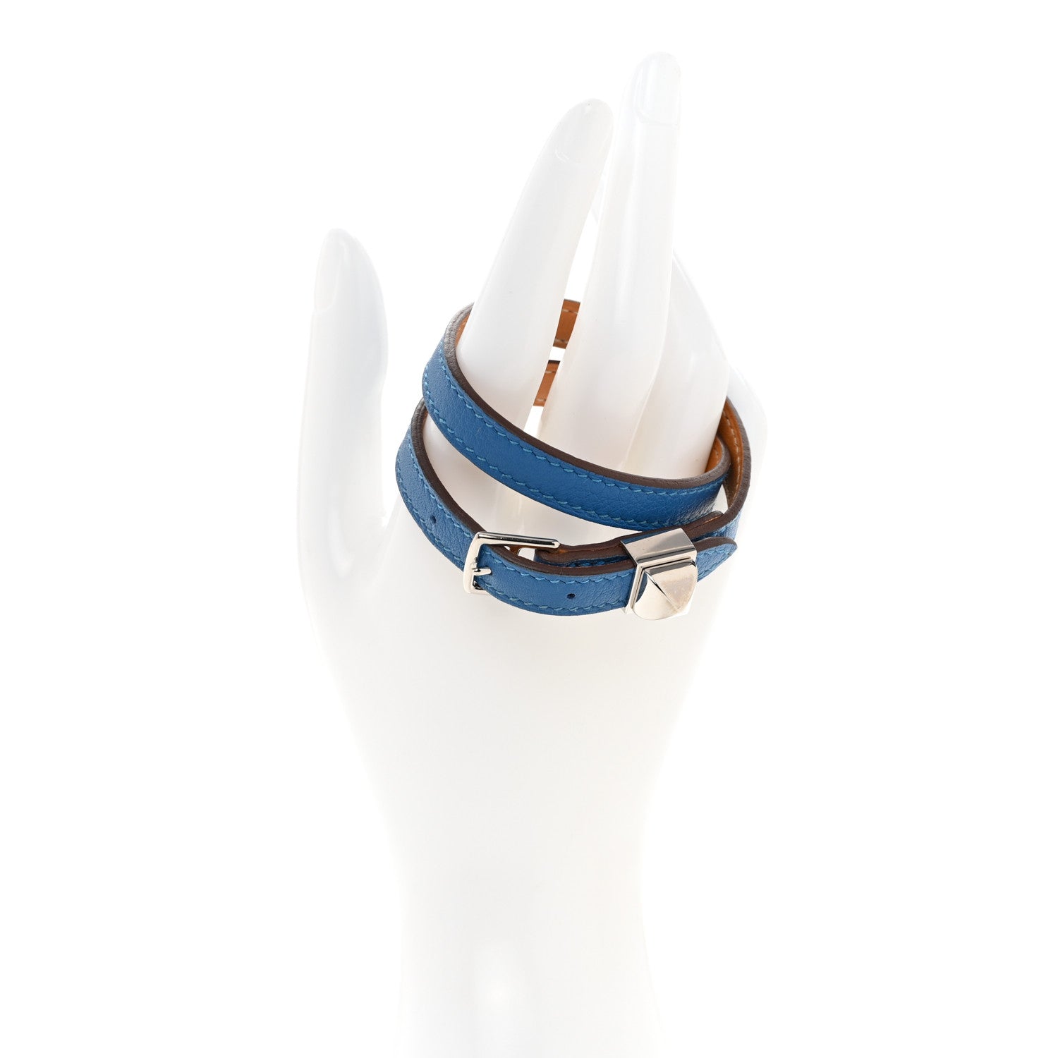 Hermes Swift Medor Infini Double Tour Bracelet S Bleu Izmir Gold 2 of 6