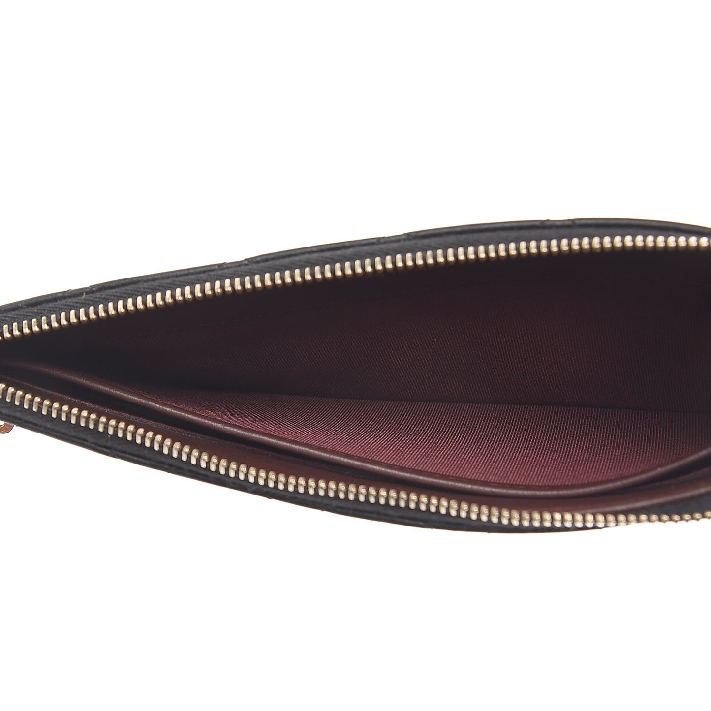 Lambskin Quilted Zip Pouch Black