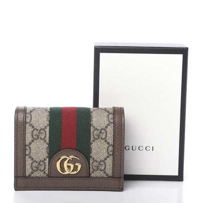 Gucci GG Supreme Monogram Web Ophidia Card Case Beige New Acero 8 of 8