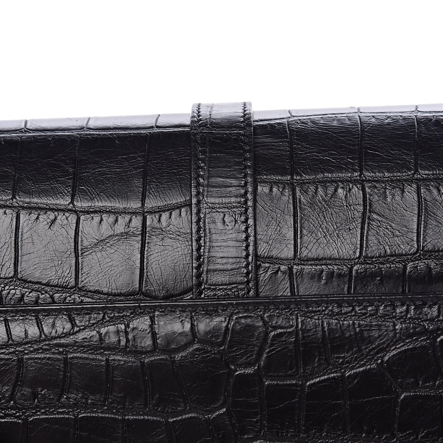 Saint Laurent Calfskin Crocodile Embossed Monogram Large College Satchel Black 10 of 12