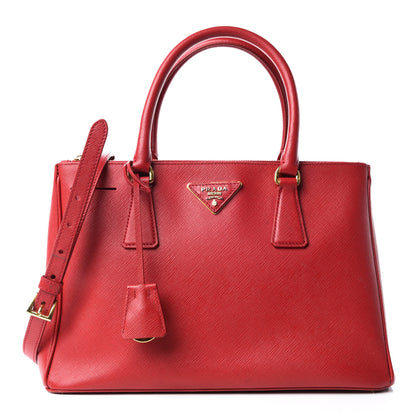Prada Saffiano Small Galleria Double Zip Tote Fuoco 1 of 20