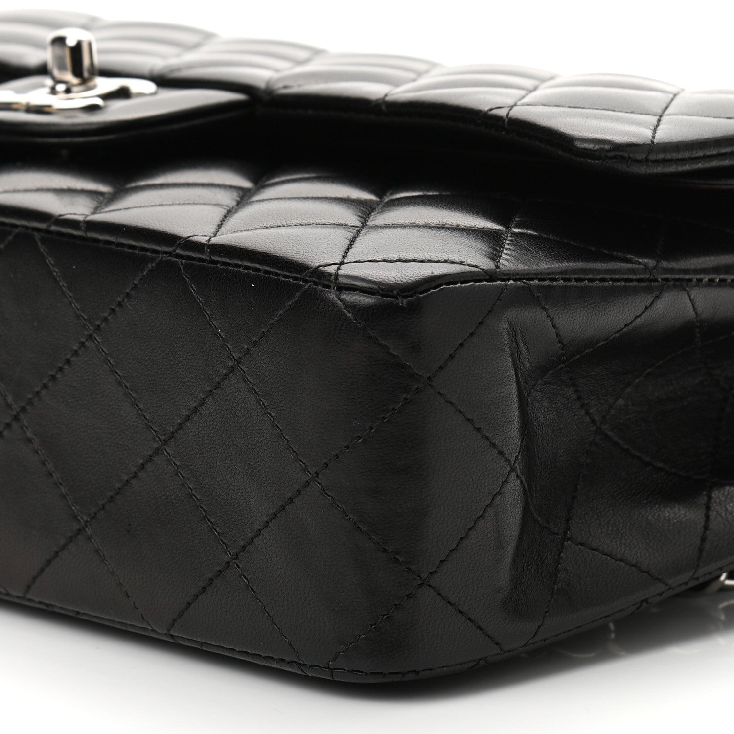 Chanel Lambskin Quilted Medium Double Flap Black 10 of 11
