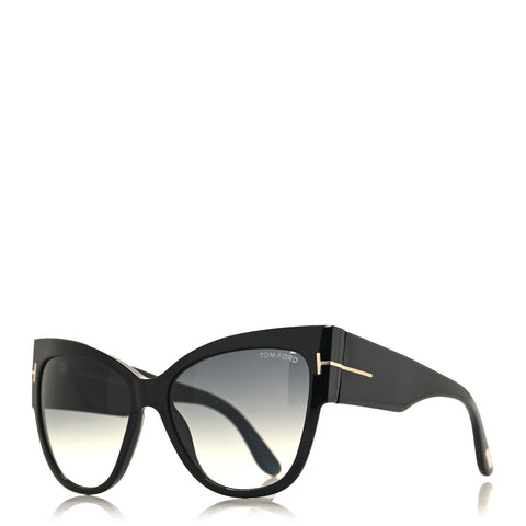 Acetate Anoushka Cat Eye Sunglasses TF371 Black
