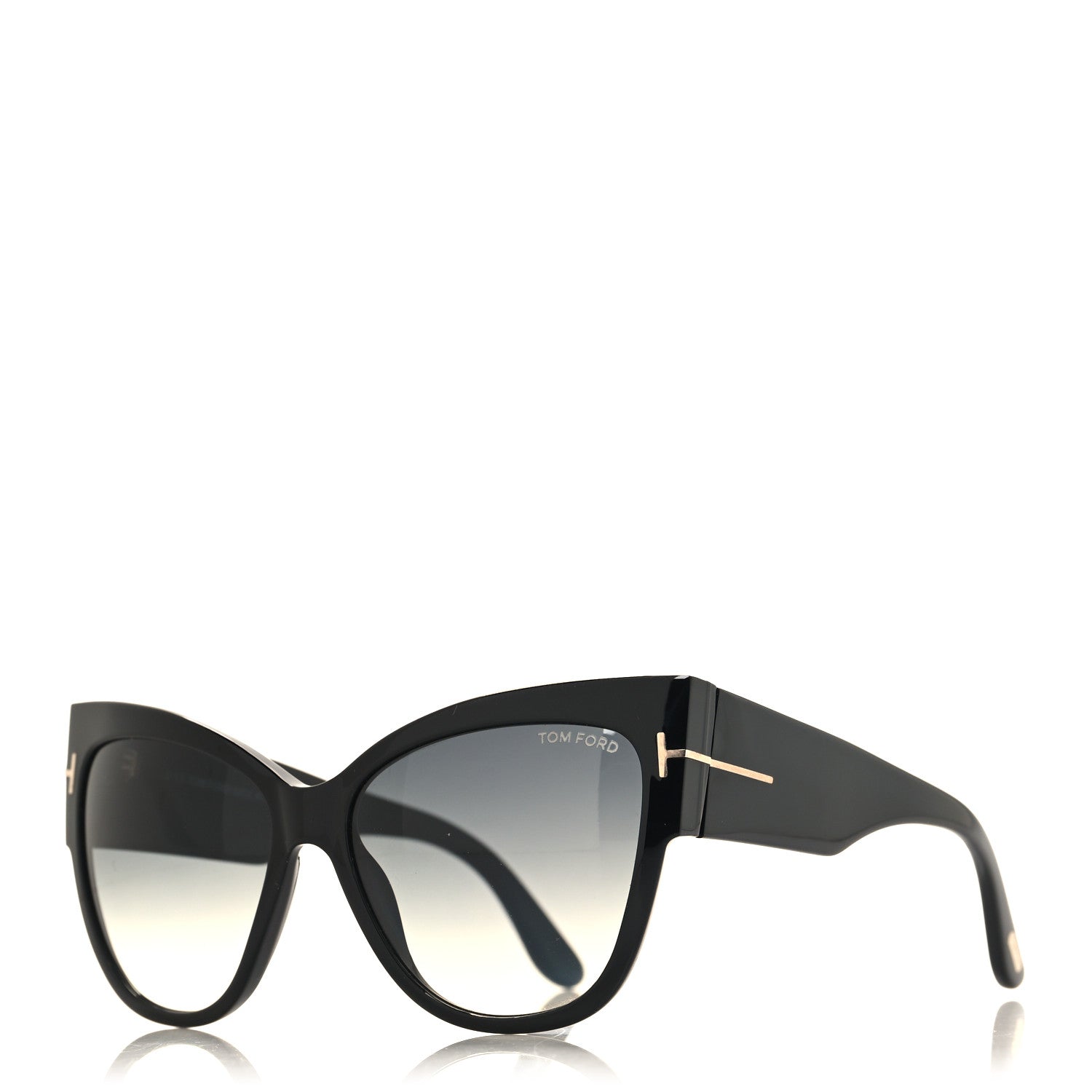 Tom Ford Acetate Anoushka Cat Eye Sunglasses TF371 Black 1 of 8