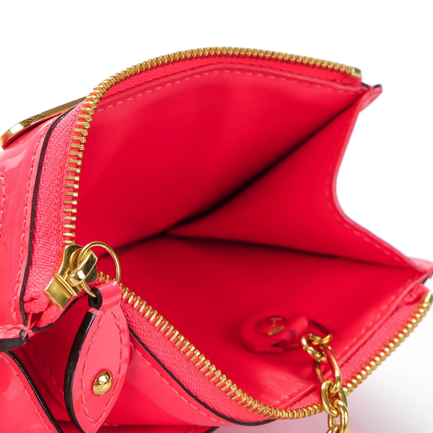 Vernis Key Pouch Rose Litchi