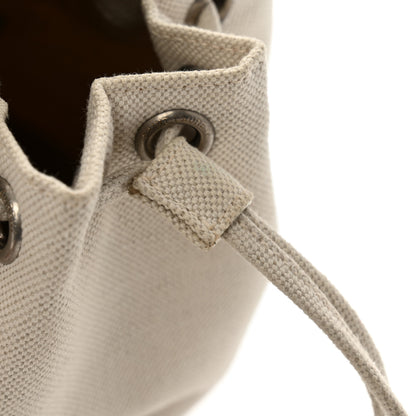 Saint Laurent Canvas Mini Chevron Bucket Bag Grigio 11 of 14