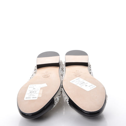 Chanel Patent Calfskin Sequin Embroidered Cap Toe Ballerina Flats 36 White Black 5 of 10