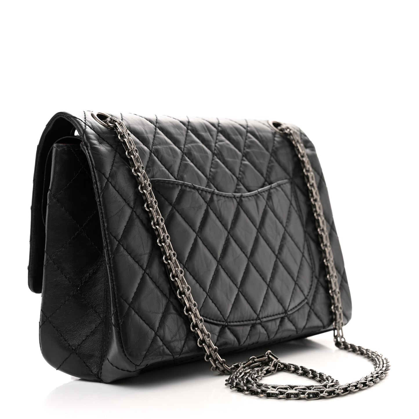 Aged Calfskin Quilted 2.55 Reissue 226 Flap Black