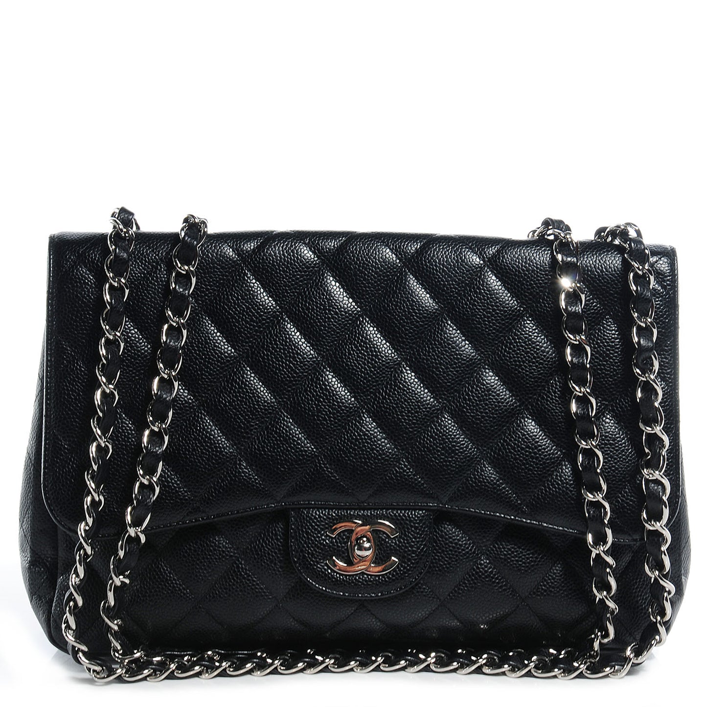 Caviar Jumbo Single Flap Black