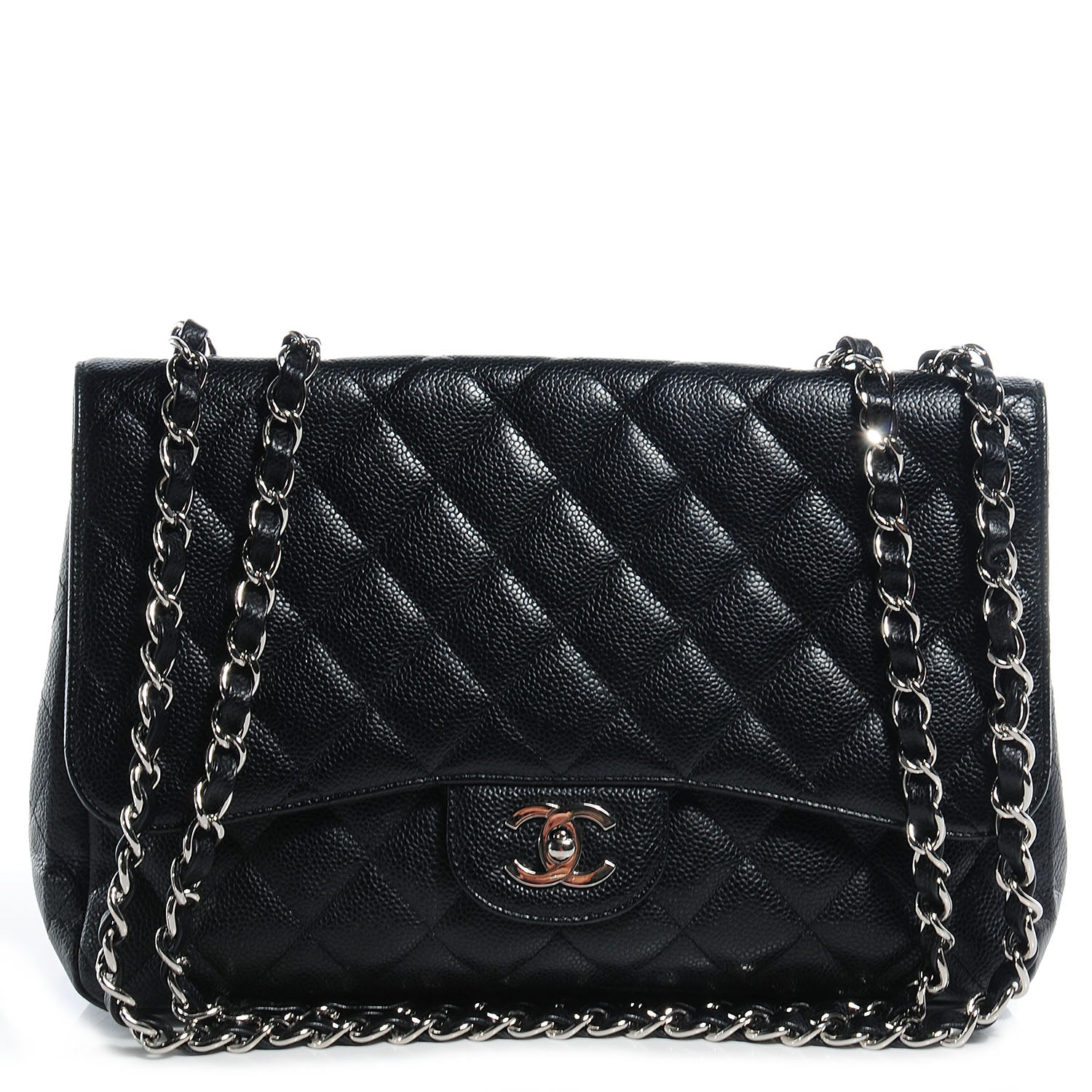 Chanel Caviar Jumbo Single Flap Black 1 of 9
