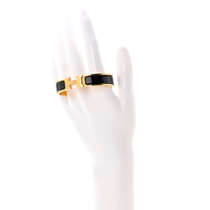 Hermes Enamel Narrow Clic Clac H Bracelet GM Black 2 of 6