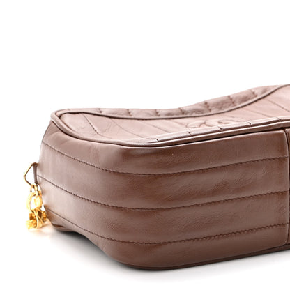 Chanel Lambskin Vertical Quilted Tassel Camera Case Brown 9 of 10