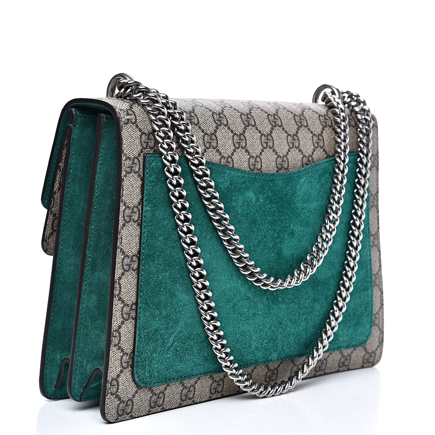 Gucci GG Supreme Monogram Embroidered Medium Dionysus Shoulder Bag Emerald 2 of 11
