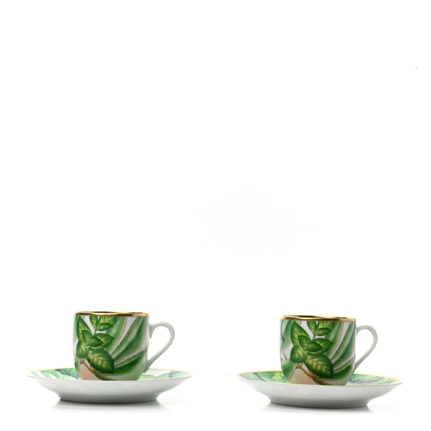 Porcelain Passifolia Coffee Cup And Saucer Set of 2