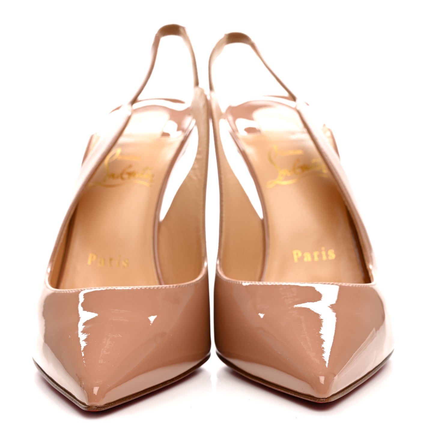 Patent Hot Chick Slingback 100 Pumps 39 Nude