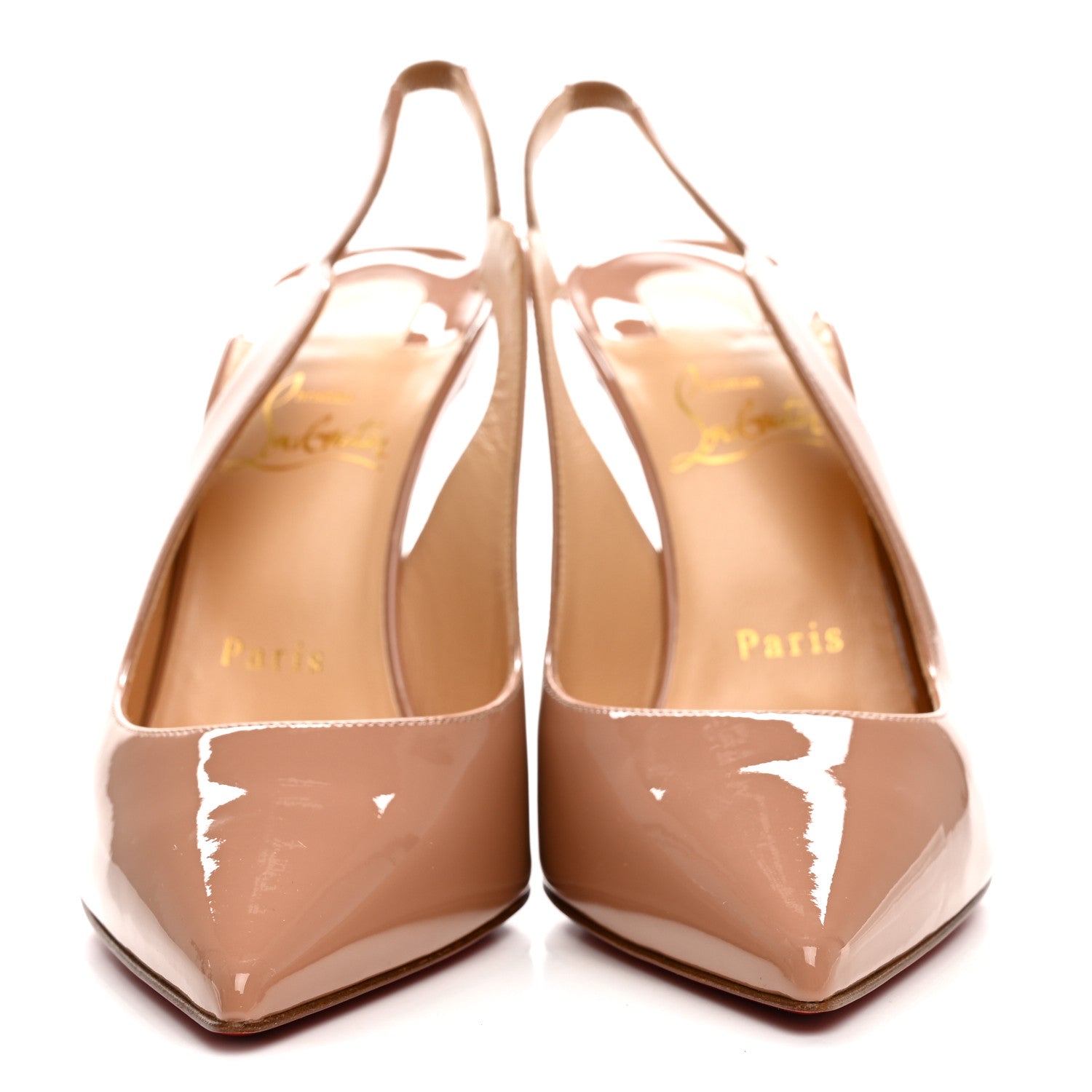 Christian Louboutin Patent Hot Chick Slingback 100 Pumps 39 Nude 3 of 8
