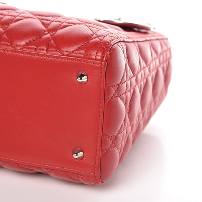 Christian Dior Lambskin Cannage Medium Lady Dior Red 11 of 11