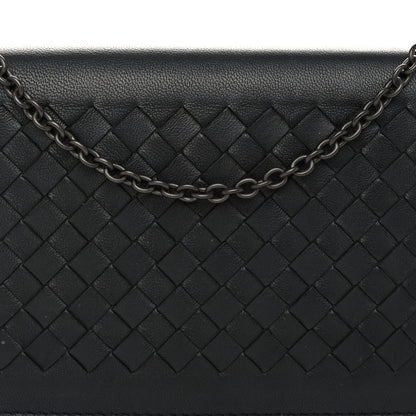 Bottega Veneta Nappa Intrecciato Continental Wallet on Chain Black 8 of 13