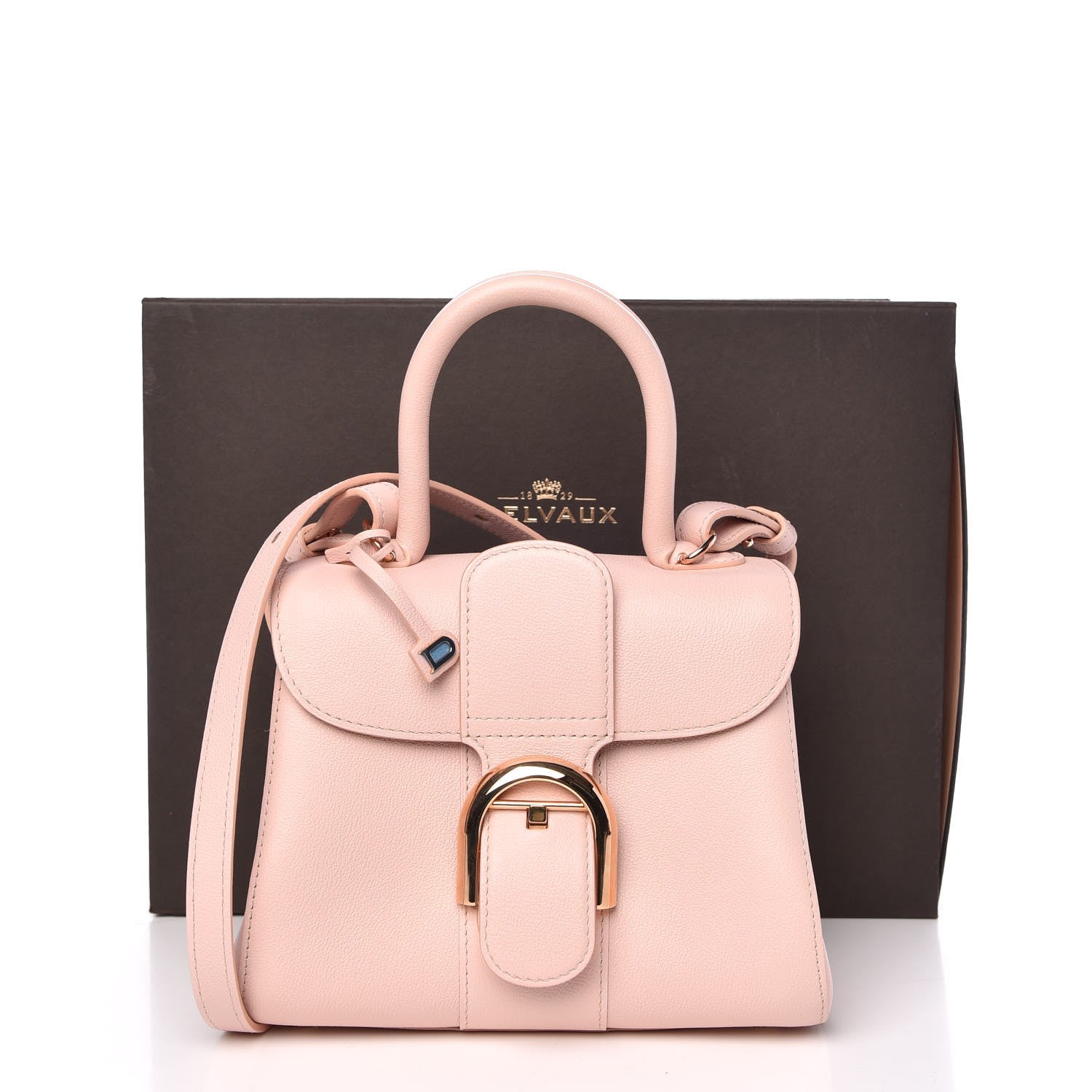 Delvaux Grained Calfskin Mini Brillant Satchel Light Pink 315478