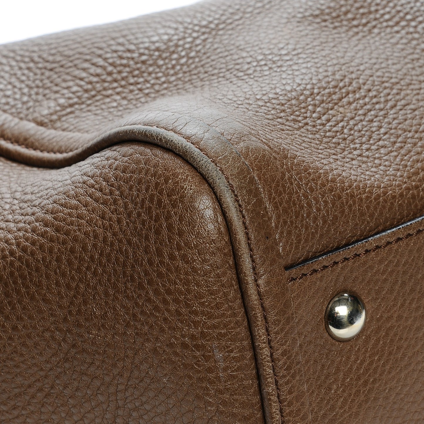 Pebbled Calfskin Medium Soho Shoulder Bag Brown