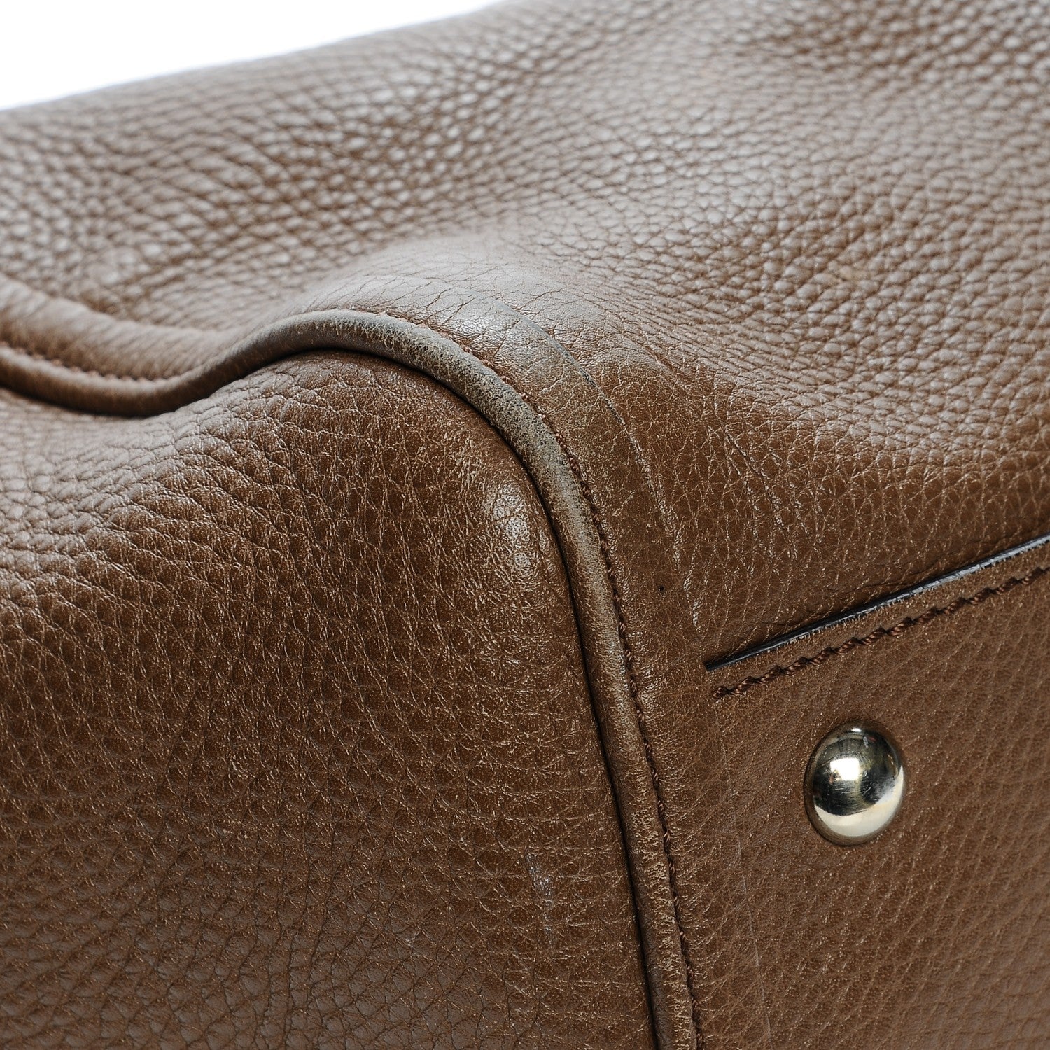 Gucci Pebbled Calfskin Medium Soho Shoulder Bag Brown 9 of 12
