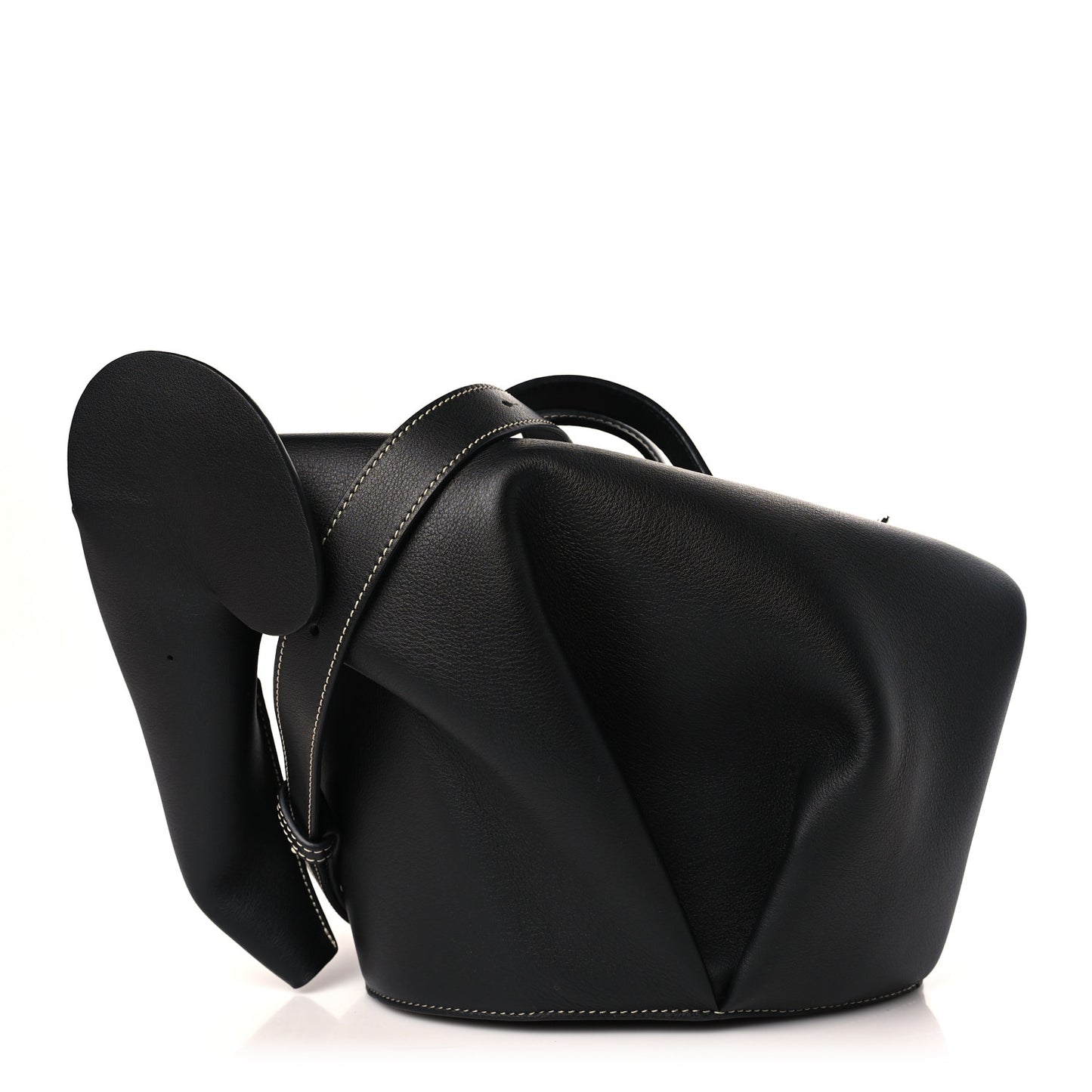 Calfskin Large Elephant Crossbody Bag Black