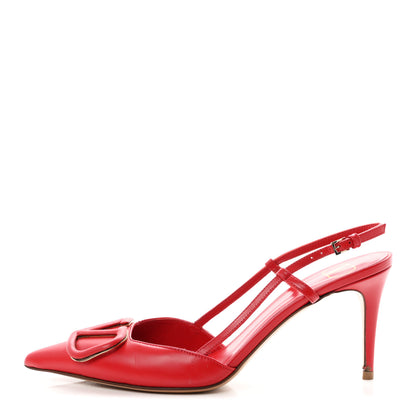 Valentino Garavani Calfskin Tonal Signature Vlogo Slingback 80mm Pumps 36.5 Rouge Pur 1 of 10