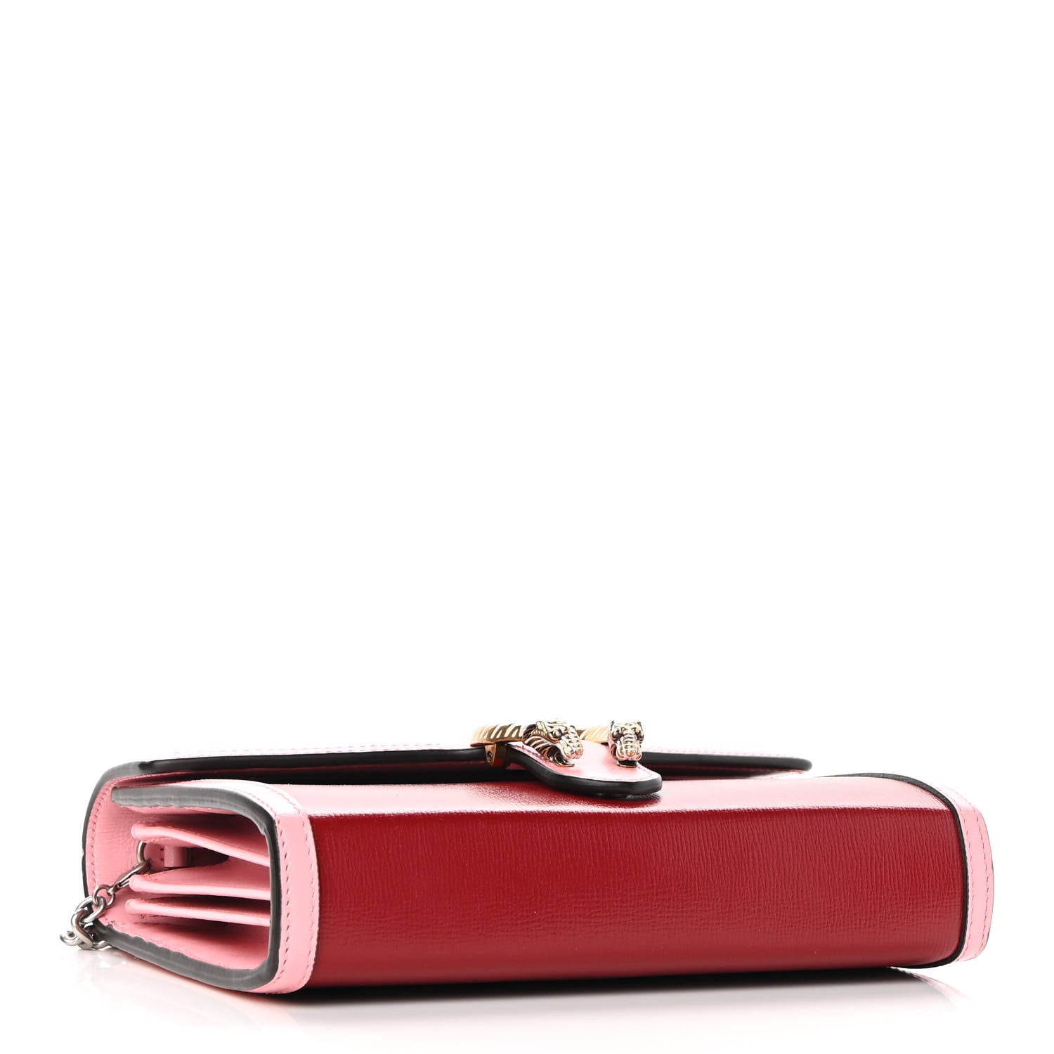 Gucci Azalea Calfskin Enamel Mini Dionysus Chain Wallet New Cherry Red Wild Rose Off White 4 of 9