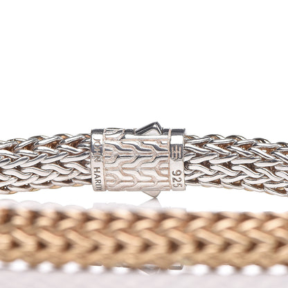 John Hardy Sterling Silver 18K Yellow Gold 7mm Classic Chain Reversible Bracelet 4 of 5