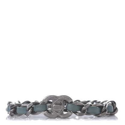 Chanel Lambskin CC Turnlock Chain Bracelet Turquoise 1 of 4