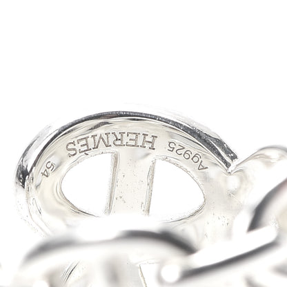 Hermes Sterling Silver GM Chaine d'Ancre Enchainee Band Ring 54 6.75 4 of 5