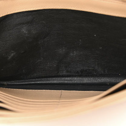 Saint Laurent Grain De Poudre Matelasse Chevron Monogram Chain Wallet Dark Beige 12 of 14